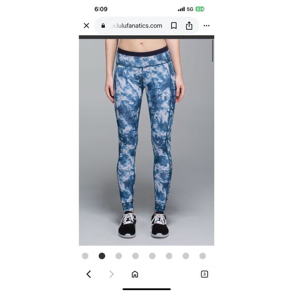 Lululemon Sz 4 Speed Tight III Full-On Luxtreme Sea Side Silver Fox/Naval Blue - Picture 1 of 8